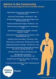 Citizens' Advice Outreach Schedule February 2025