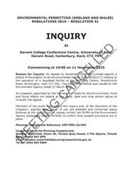 INQUIRY - MEETING CANCELLED